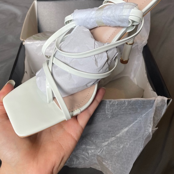Fashion Nova Elegant White Strappy Heels - Picture 2 of 8